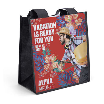 9" x 10" Non-Woven Tote with Full-Color Printing on Both Sides, 20" Handles