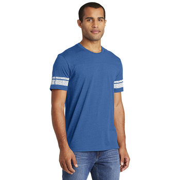 Mens' Tee with Athletic Striping on Sleeves