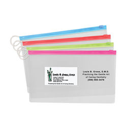 10" x 6" Pouches With Business Card Slot (Assorted Colors Only)