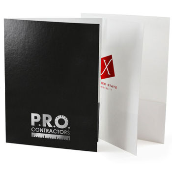 Small Quantity Glossy Pocket Folder with Foil Stamp Imprint