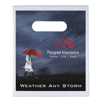 7.5" x 9" Small Plastic Bag with Full Color Printing and Die-Cut Handle