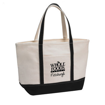 20" x 12.5" Natural 15 oz Cotton Canvas Zippered Tote (with Optional Custom-Inner-Lining)
