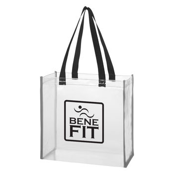 12" x 12" x 6" Clear Tote Bag with Reflective Trim - Stadium Security Approved 