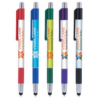 Quick Ship Chrome Accent Trim Grip Stylus Pen with Full Color Imprint