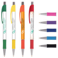 QUICK SHIP Slim Pen with Hatched Grip and Full Color Wrap Around Imprint