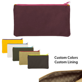 Canvas Supply Pouch with Custom Lining - Color Combos Made To Order in the USA! - 10.25" x 5.5"
