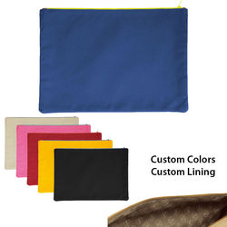 Canvas Document Pouch with Custom Lining - Color Combos Made To Order in the USA! - 16" x 11"