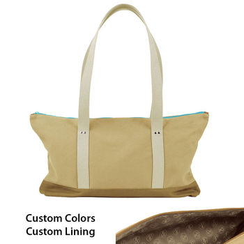 20.5" x . 12.25" Tote Bag with Custom Lining, 12.5" Handles - Color Combos Made To Order in the USA!