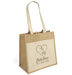 14" x 14" 10 oz Cotton & Jute Tote Bag with Wooden Button Closure and 28" Handles