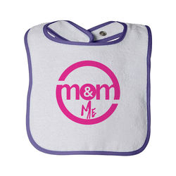 Infant Terry Snap Bib with Contrast Color Binding 
