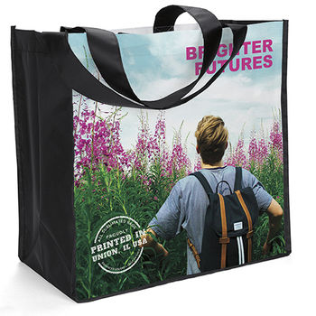 14" x 14" Polyester Tote Bag with Full Color Printing on Both Sides