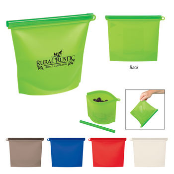 Reusable Silicone Food Storage Bag with Plastic Slider