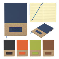 5" x 8" Journal with Textured, Color Blocked Soft Cover and Debossable Patch