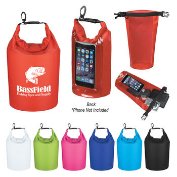 2.5 Liter Waterproof Dry Bag with Phone-Accessible & Usable Window 