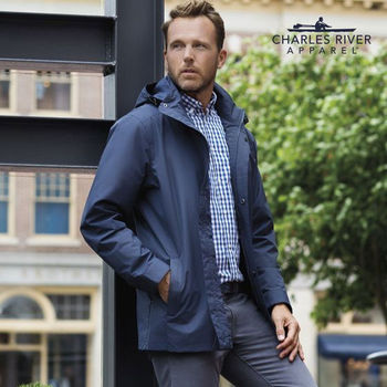 Charles river full outlet zip rain jacket