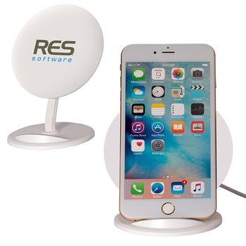 *NEW* Wireless Phone Charger Stand with Large Imprint Area - Valuable Real Estate on Desktop