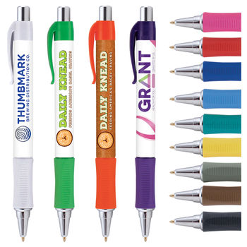 Quick Ship Colored Grip Pen with Full Color Imprint