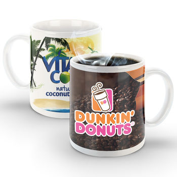 11 oz C-Handle Coffee Mug with Full-Color Wraparound Imprint - Low Minimums