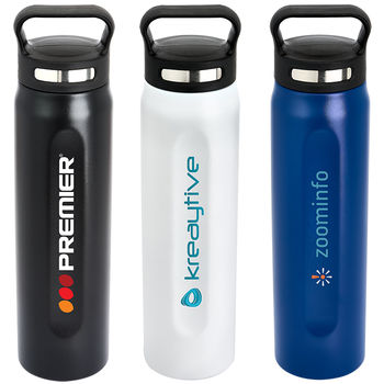 20 oz Vacuum Bottle with Powder-Coated Finish and Full -Color Imprint