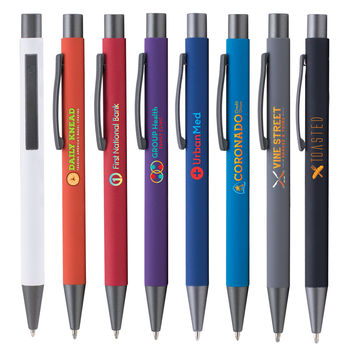 Quick Ship Softy Pen with Rubberized Finish and Full-Color Printing - BEST