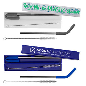 Stainless Steel  Drinking Straw Set in a Durable Carrying Case