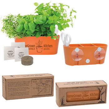 Large Planter Kit with Suction Cups for Window/Wall and Your Choice of Seeds