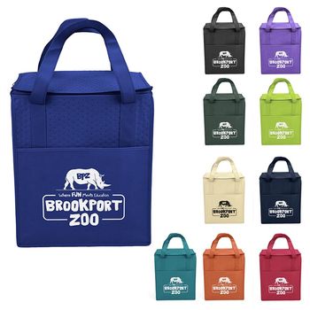 13" x 10" x 15" Flat-Top Thermal Insulated Tote with Outside Pocket