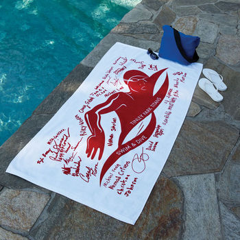 30" x 60" WHITE Mid-Weight Beach Towel