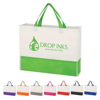 15" x 11" Non-Woven Color Block Tote with 13" Handles