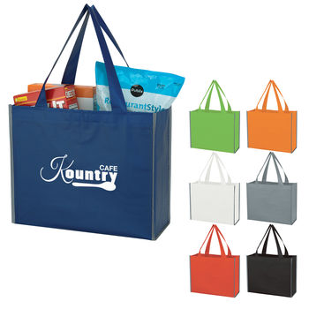 16" x 13" Laminated Non-Woven Tote with Reflective Trim for Safety
