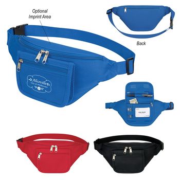 13" x 5.5" Polyester Fanny Pack with Organizer Pocket