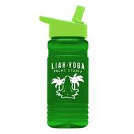 100% Recycled 20 oz Water Bottle with Flip-Straw Lid