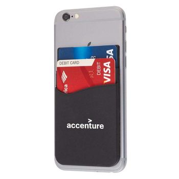 Dual Pocket Silicone Phone Wallet Attaches to Your Smart Phone or Case