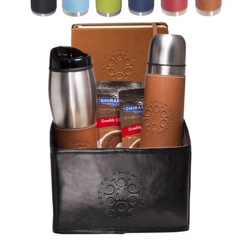 Gift Set with Thermal Bottle, Tumbler, Journal, and Ghirardelli Hot Chocolate