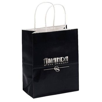 Glossy Paper Shopping Bag - 7.75" x 9.75" - Foil Imprint