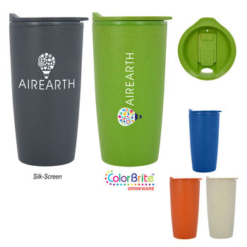 20 oz Renewable And Sustainable Wheat Straw Plastic Travel Tumbler