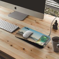 Qi Wireless Fast-Charging Rubber Mousepad with Full Color Printing