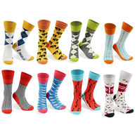 Dress Sock with All-Over Knit-In Design - Overseas 