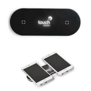 Wireless Dual Charging Pad with Light-Up Logo Engraving