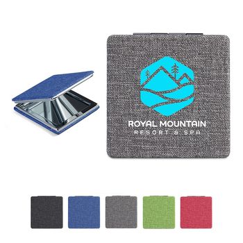 Pocket Mirror with Snow Canvas Case