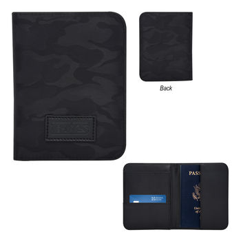 Subtle Camouflage Passport Holder with Decorated Patch