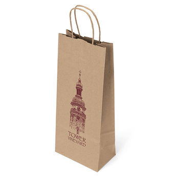 6" x 13" Paper Wine Bottle Bag Made from 100% Recycled Paper