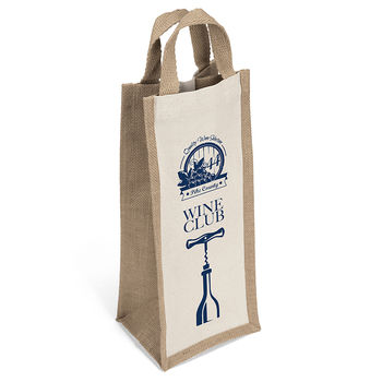 *NEW* 6" x 14" Cotton and Jute Wine Bag