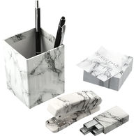 5-Piece Faux Marble Desk Accessory Gift Set