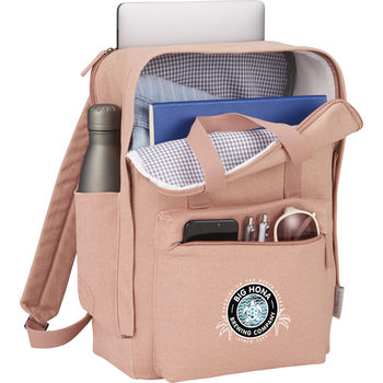 Cotton-Canvas Backpack Holds 15" Laptops
