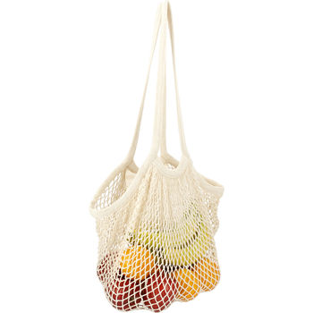 Cotton Mesh Market Bag with Interior Zippered Compartment