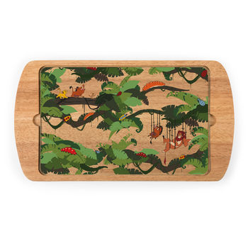 Glass Top Cutting Board with Removable Serving Tray Top with Full Color Printing