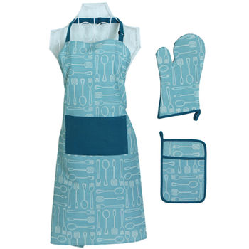 Apron & Oven Mitt Set