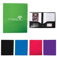 2-Pocket Poly Folder with Business Card Slots