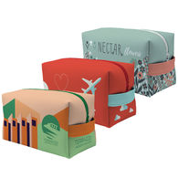 Vegan Leather Cosmetics Dopp Kit with Handle and Full Color Printing - 4.75